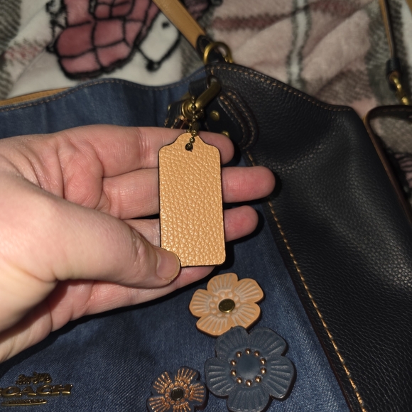 Coach Denim and Black Floral Crossbody Bag - Picture 10 of 15